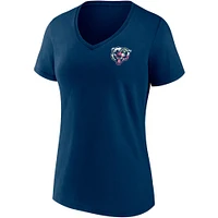 T-shirt à col en V de l'équipe Fanatics Navy Chicago Bears pour femmes la fête des mères