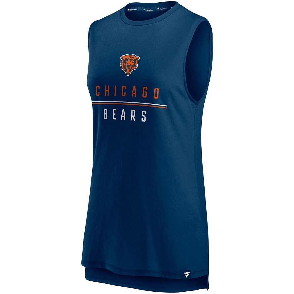 Women's Fanatics Navy Chicago Bears True Contender Tank Top