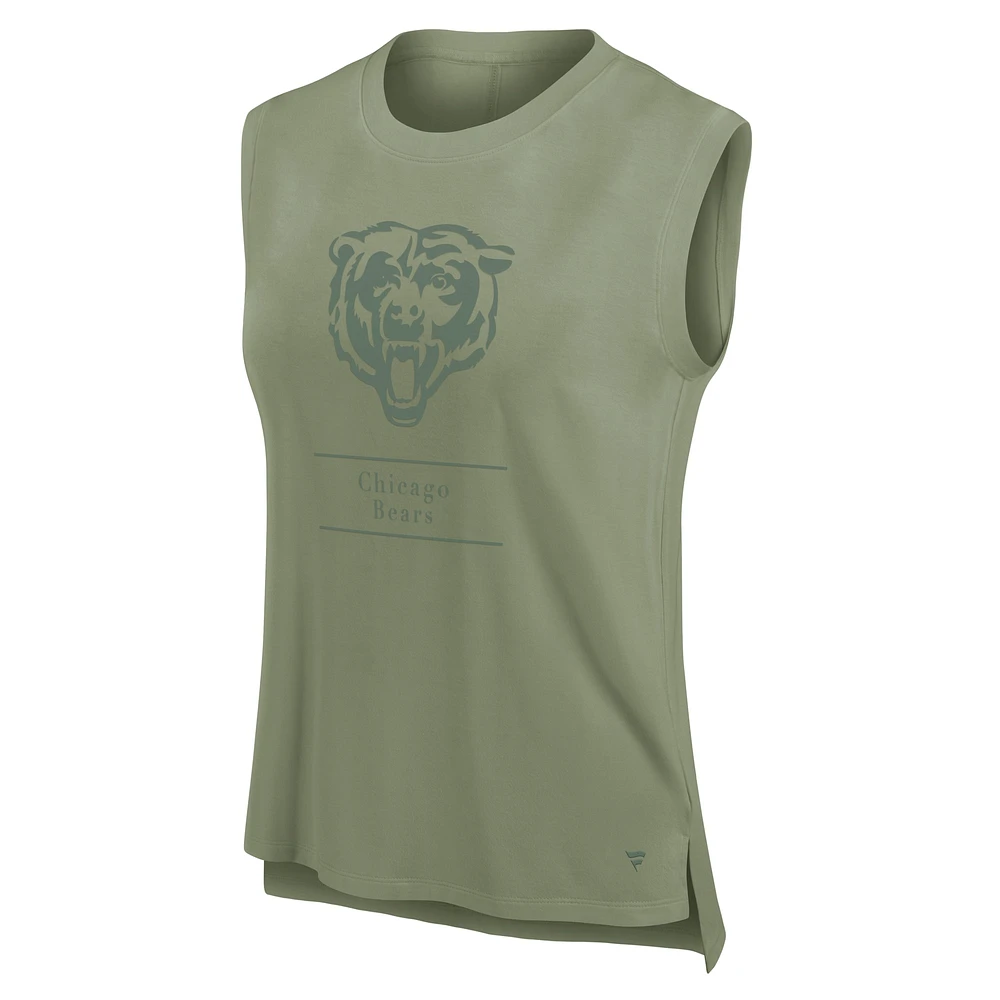 Débardeur Fanatics Olive Chicago Bears Studio Embrace pour femme