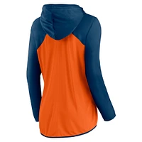 Sweat à capuche entièrement zippé avec inscription Chicago Bears orange/bleu marine Fanatics pour femme