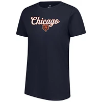 T-shirt Fanatics True Navy pour femme de l'équipe des Chicago Bears
