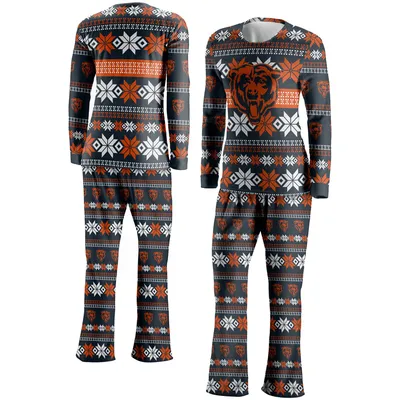 Women's FOCO Navy Chicago Bears Ugly Pajamas Set Size: Large