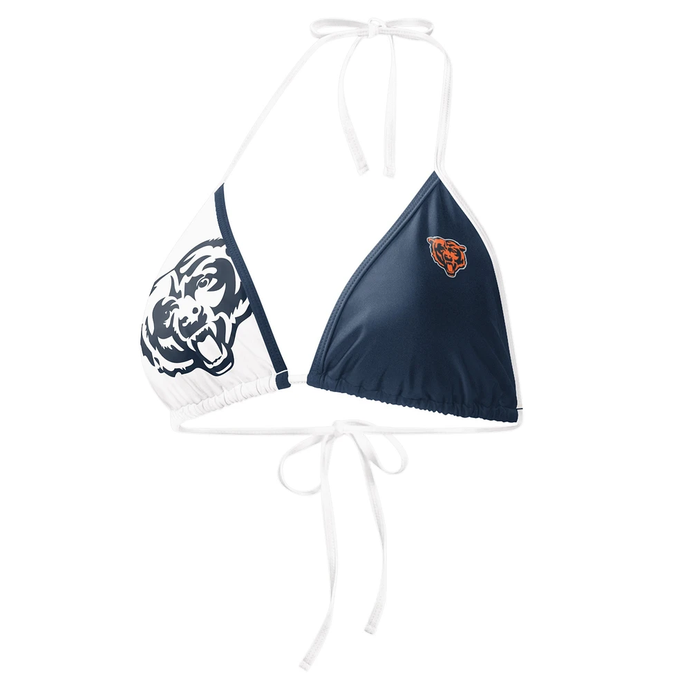 Haut de bikini pour femme G-III 4Her by Carl Banks Bleu marine/blanc Chicago Bears Play Action