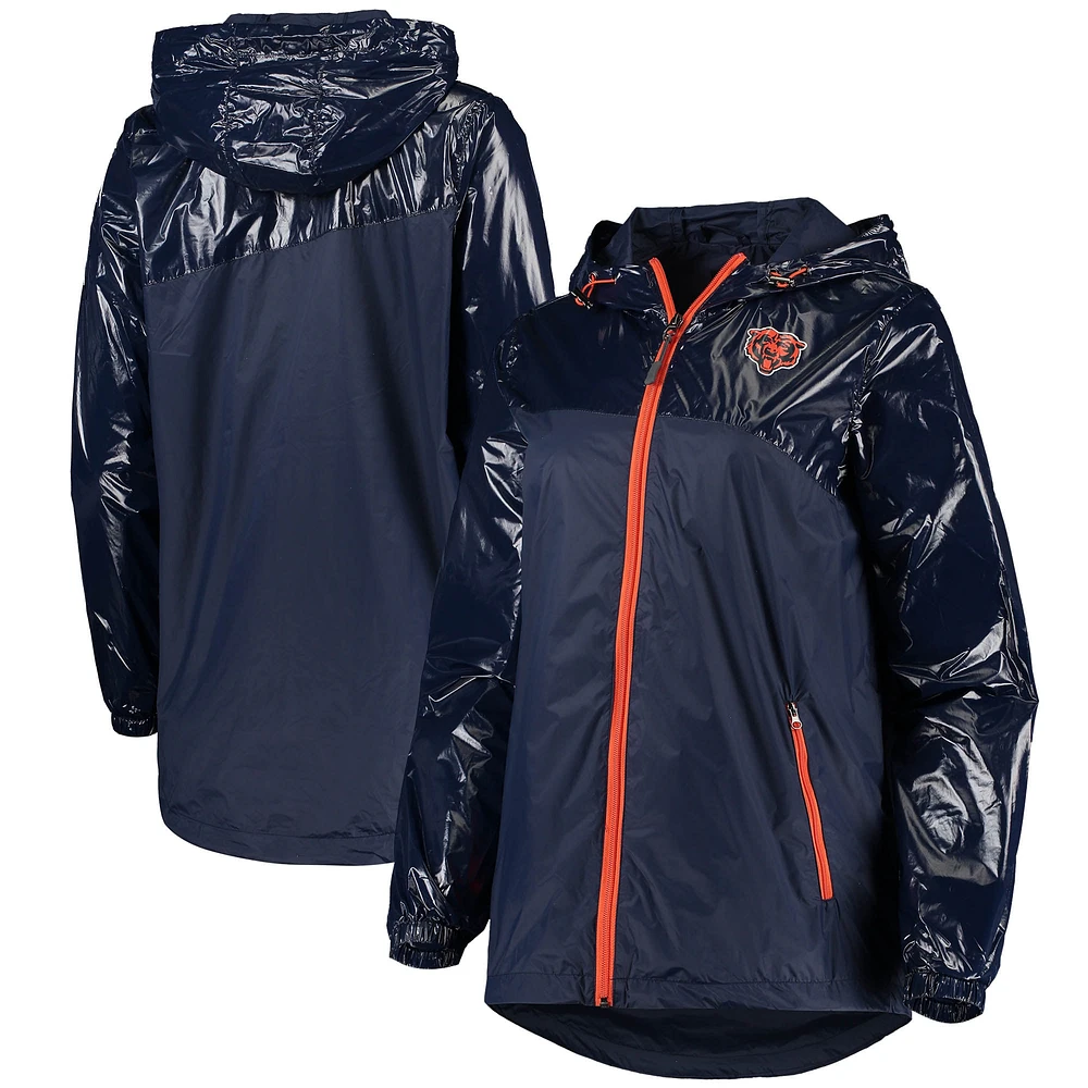 Women's G-III 4Her by Carl Banks Navy Chicago Bears Double-Coverage Full-Zip Hoodie Jacket