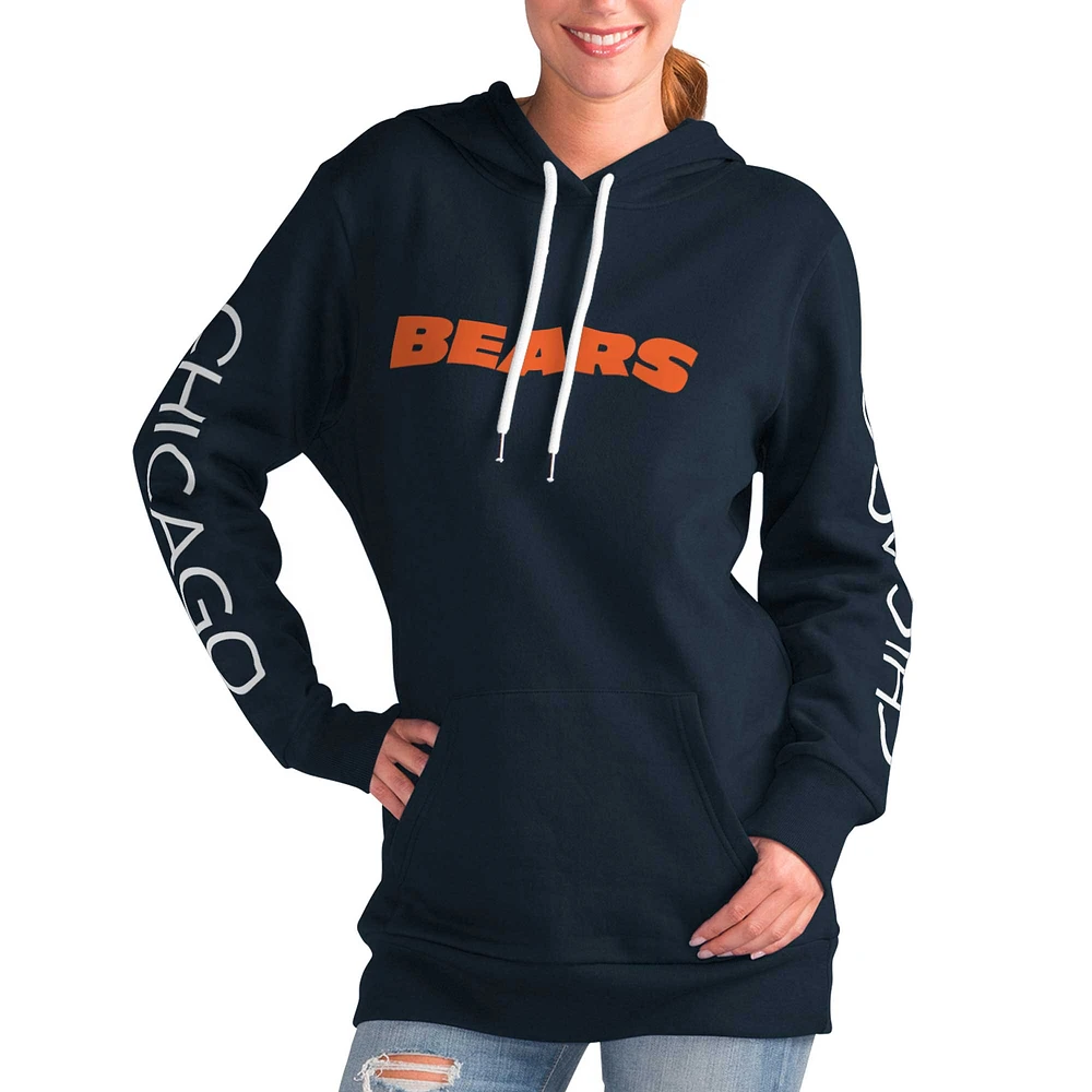 Sweat à capuche pour femme G-III 4Her by Carl Banks Navy Chicago Bears Extra Inning