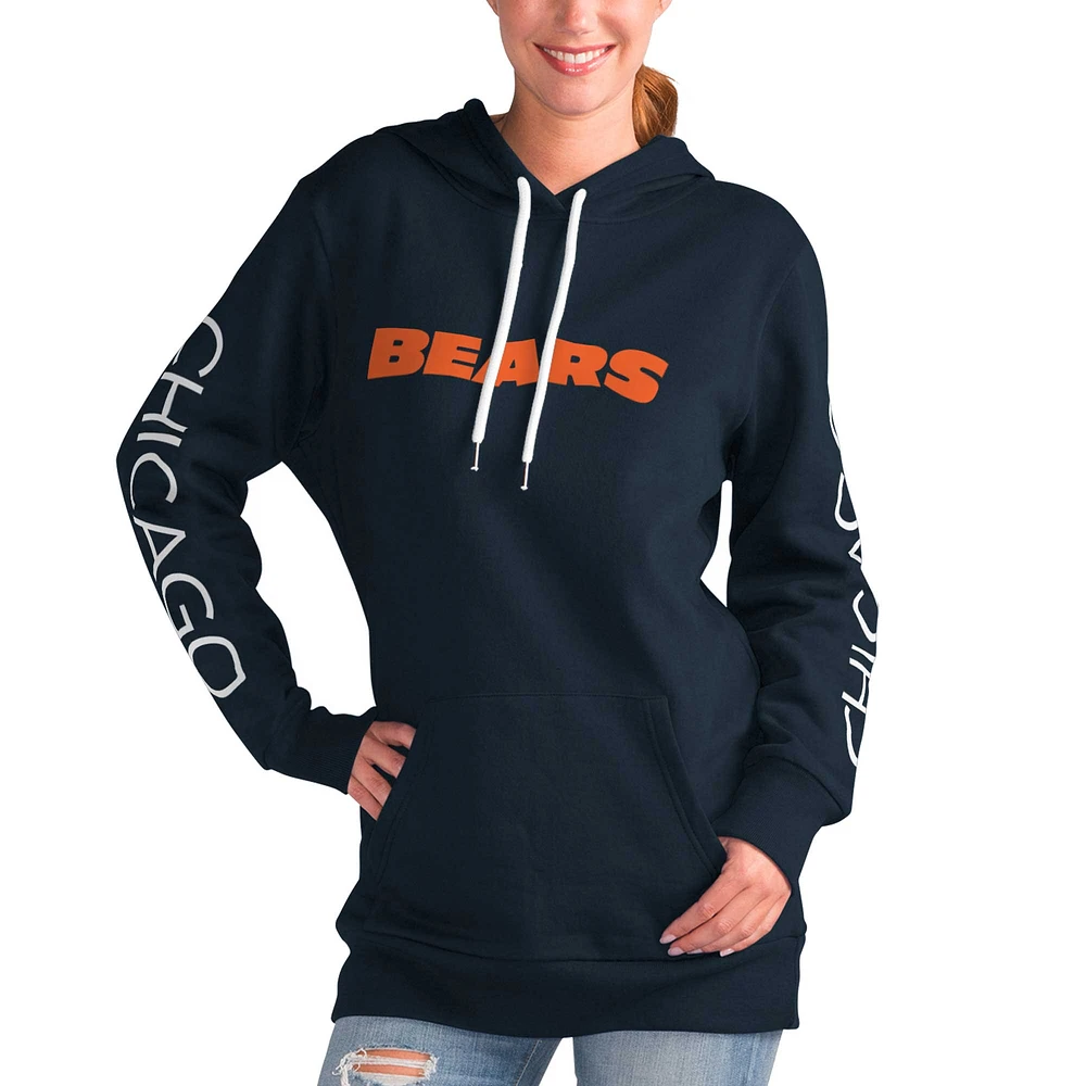 Sweat à capuche G-III 4Her pour femme par Carl Banks bleu marine Chicago Bears Extra Inning