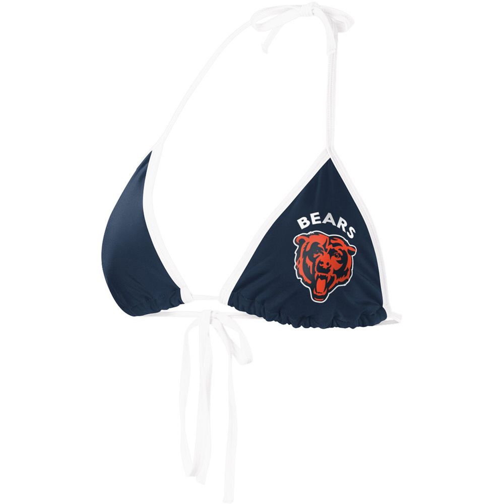 Women's G-III 4Her by Carl Banks Navy Chicago Bears Logo Perfect Match - Bikini Top