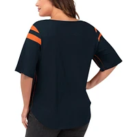 T-shirt de secondeur taille plus G-III 4Her par Carl Banks pour femmes, bleu marine, Chicago Bears