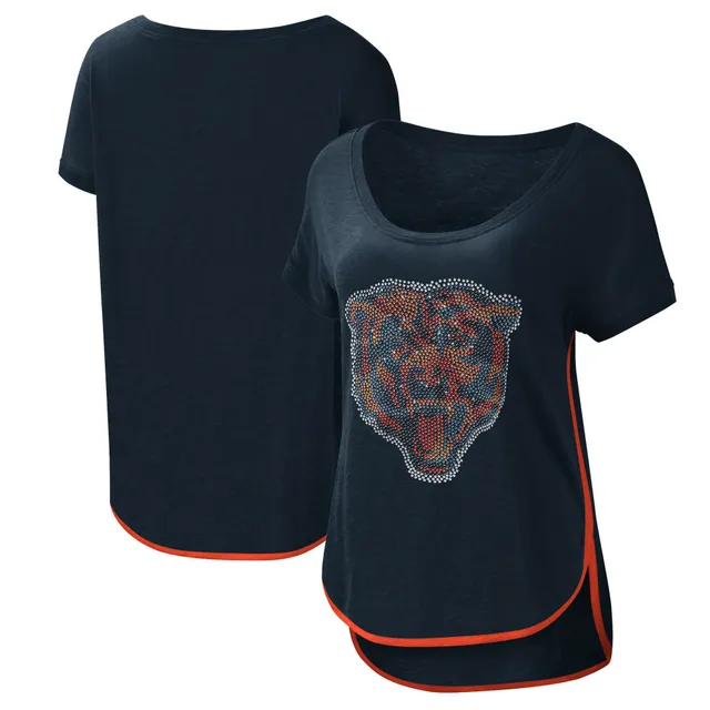 Women's G-III 4Her by Carl Banks Navy/White Chicago Bears Double Team  Three-Quarter Sleeve