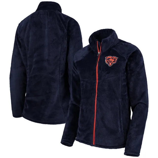 Chicago Bears The Wild Collective Women's Color Block Full-Zip Puffer Jacket  - Navy/Orange