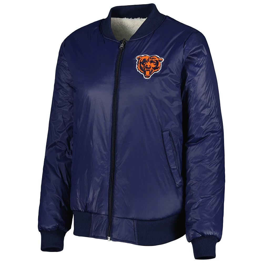 Veste réversible pour femme G-III 4Her by Carl Banks Oatmeal/Navy Chicago Bears Switchback Full-Zip