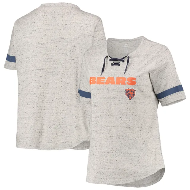 Chicago Bears New Era Women's Raglan Lace-Up T-Shirt - Navy