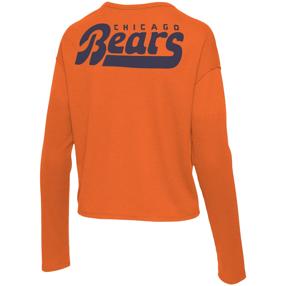 Women's Junk Food Orange Chicago Bears Pocket Thermal Long Sleeve T-Shirt