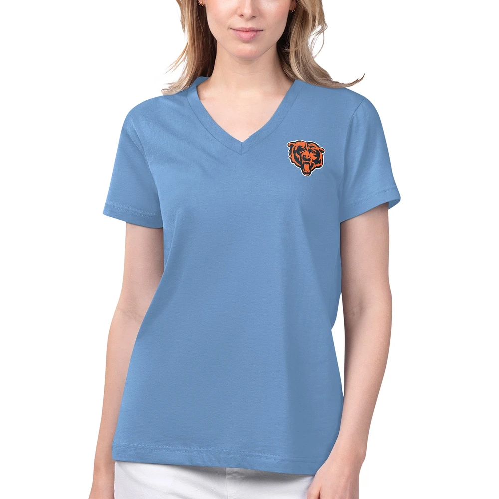 Women's Margaritaville Blue Chicago Bears Game Time V-Neck T-Shirt