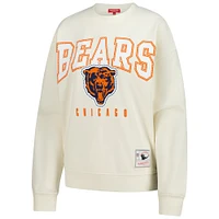 Women's Mitchell & Ness Cream Chicago Bears Fandom Fleece Pullover Sweatshirt