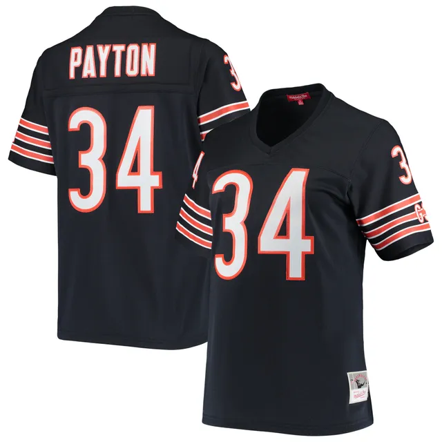 Men's Chicago Bears Walter Payton Mitchell & Ness Navy/Orange Big & Tall  Split Legacy Retired Player Replica Jersey