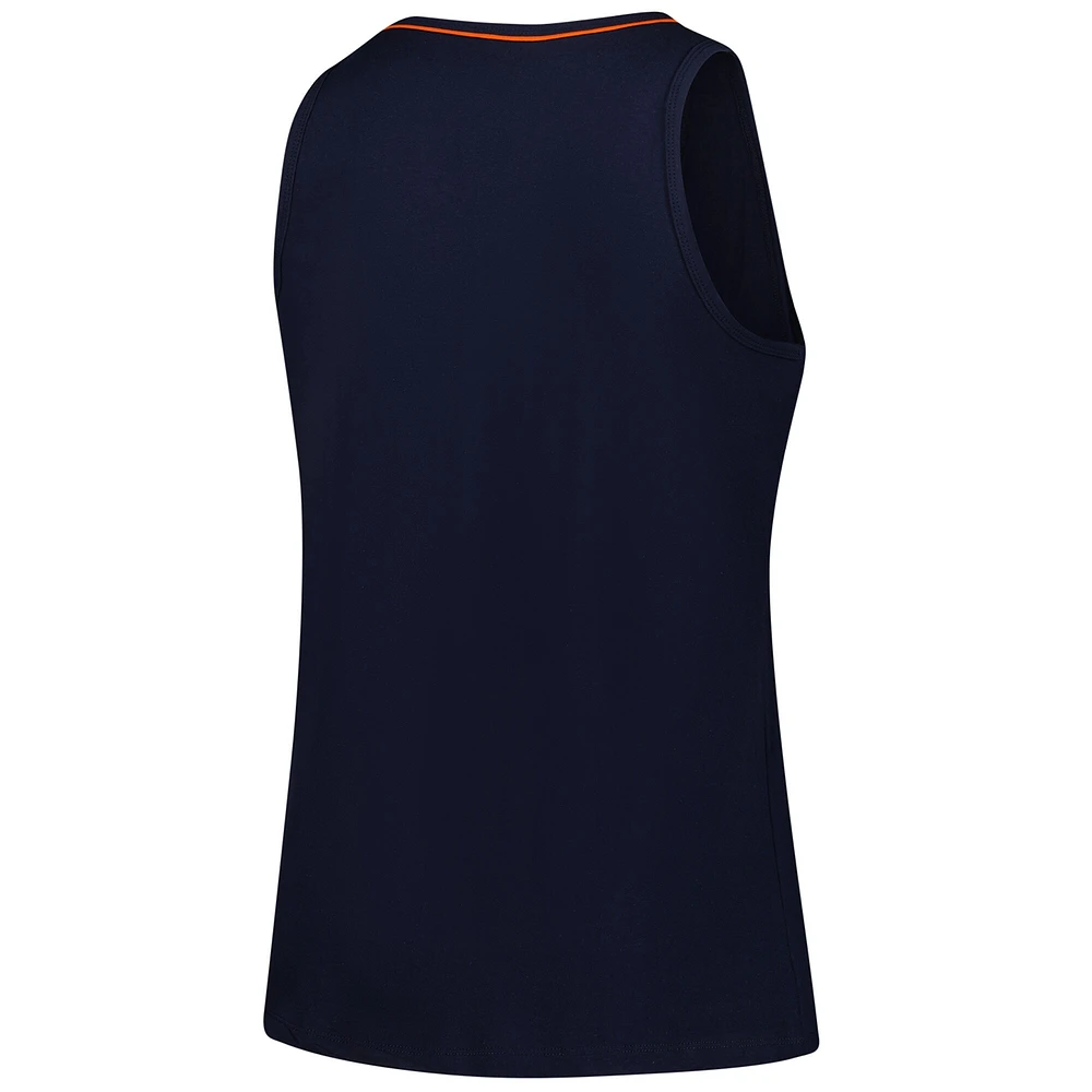 Women's Navy Chicago Bears Plus Stellar Win V-Neck Tank Top