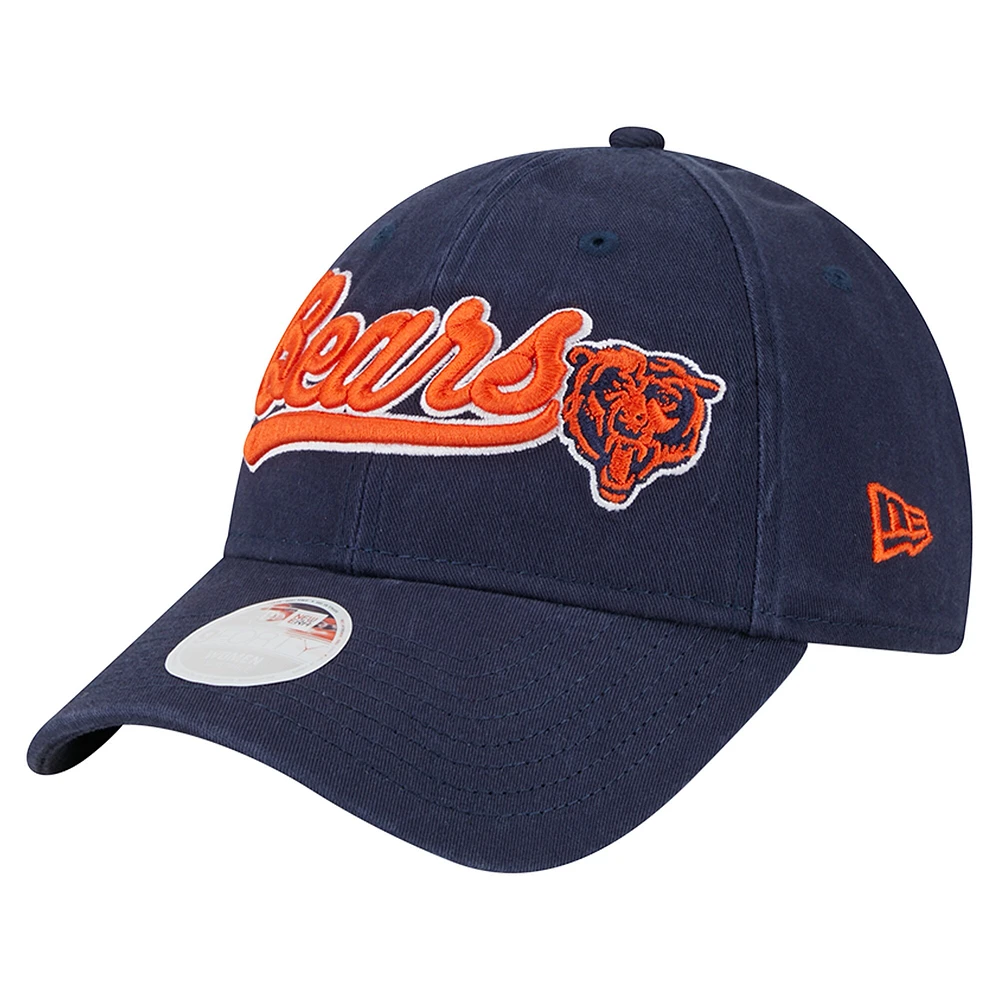 Casquette réglable bleu marine Chicago Bears Cheer 9FORTY pour femme