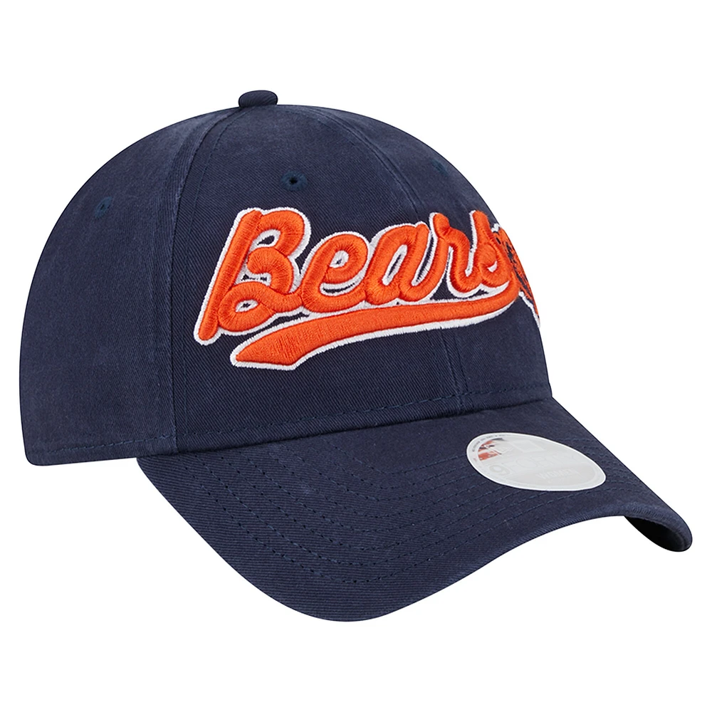 Casquette réglable bleu marine Chicago Bears Cheer 9FORTY pour femme