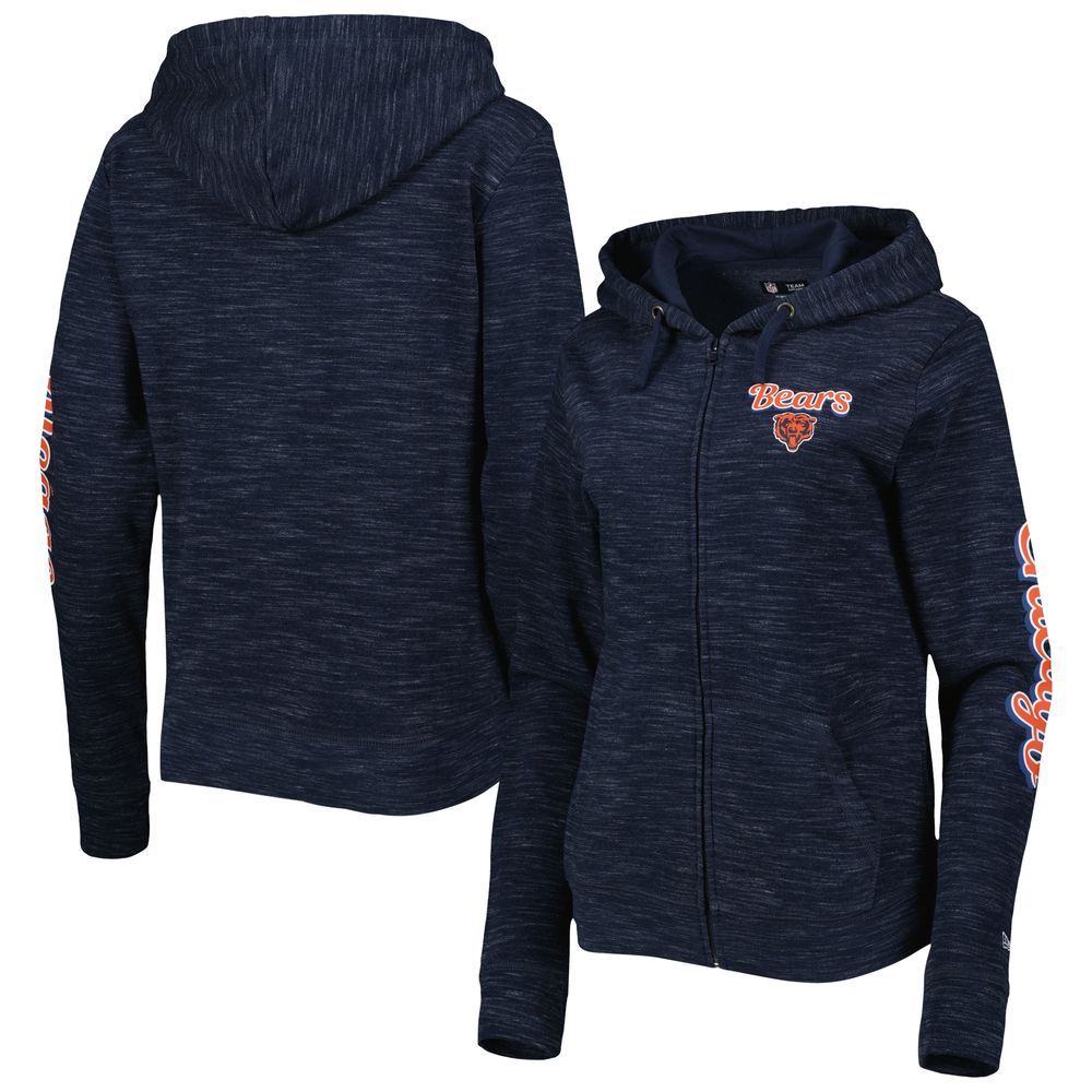 Women's New Era Navy Chicago Bears Reverse Full-Zip Hoodie