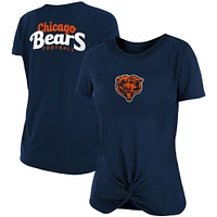 Women's New Era Navy Chicago Bears Slub T-Shirt with Front Twist Knot