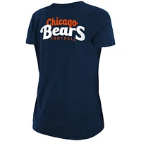 Women's New Era Navy Chicago Bears Slub T-Shirt with Front Twist Knot