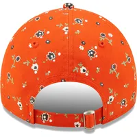 Casquette réglable à fleurs orange Chicago Bears 9TWENTY New Era pour femme