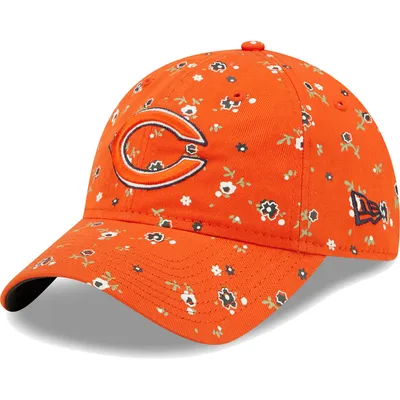 Casquette réglable à fleurs orange Chicago Bears 9TWENTY New Era pour femme