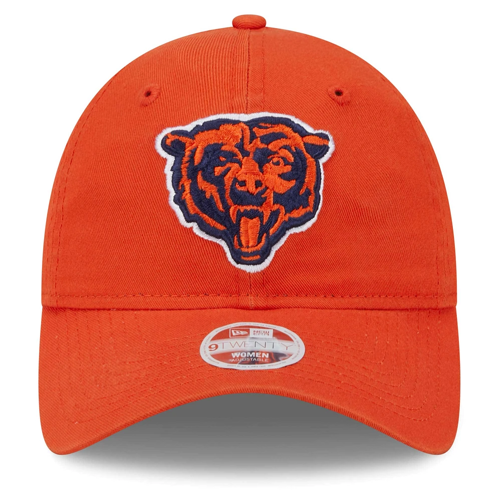 Casquette réglable orange Chicago Bears Main Core Classic 2.0 9TWENTY New Era pour femme