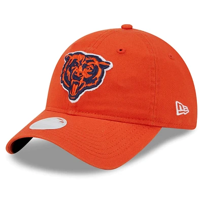 Casquette réglable orange Chicago Bears Main Core Classic 2.0 9TWENTY New Era pour femme