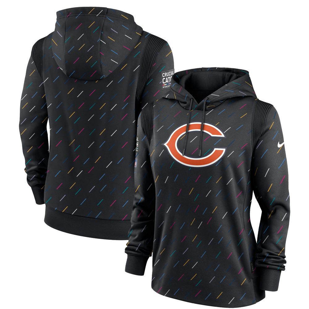 Women's Nike Anthracite Chicago Bears 2021 NFL Crucial Catch - Therma Pullover Hoodie