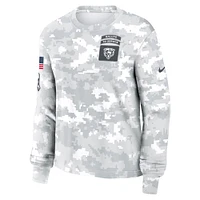 Women's Nike Arctic Camo Chicago Bears 2024 Salute To Service Long Sleeve T-Shirt