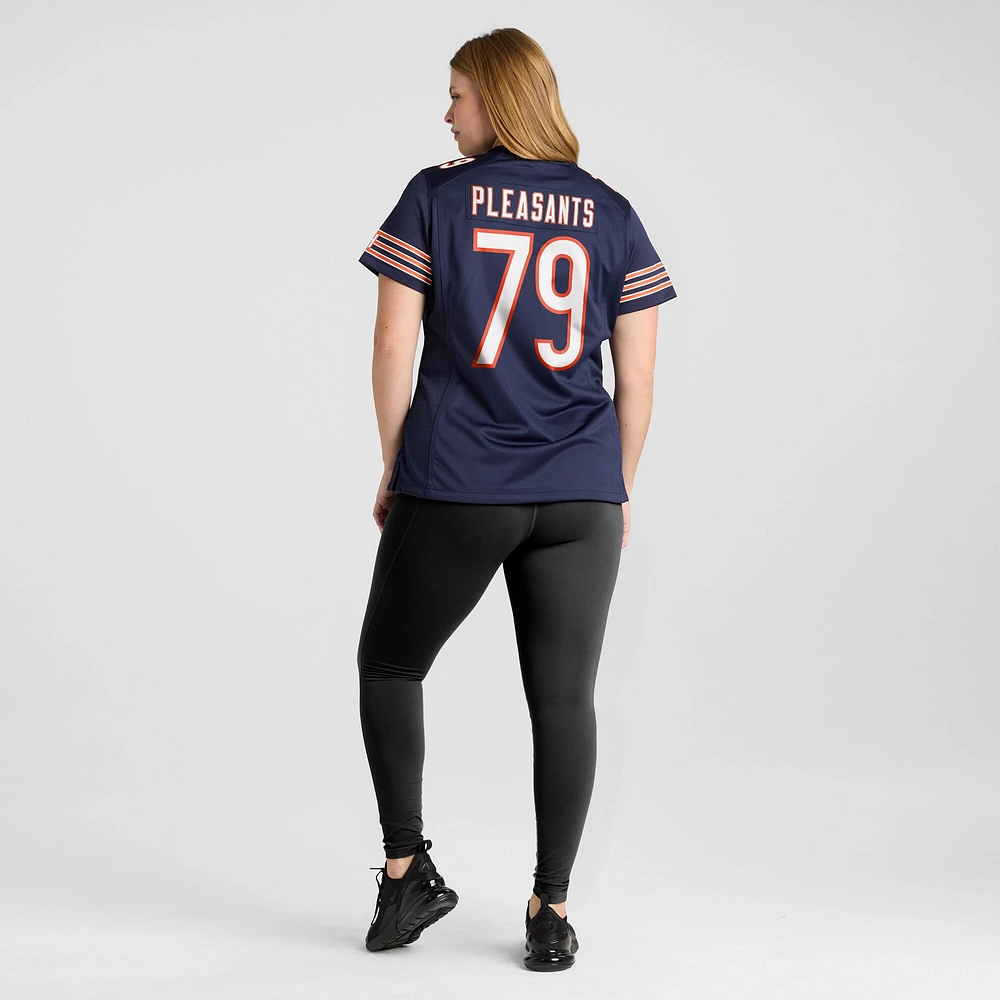 Maillot de match Nike Austen Pleasants Chicago Bears pour femme, bleu marine