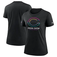 T-shirt Nike noir Chicago Bears NFL Crucial Catch Tri-Blend pour femme 2024