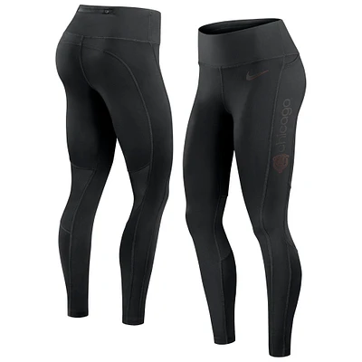Women's Nike Black Chicago Bears Edge Wordmark Performance Leggings