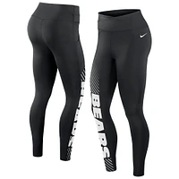 Legging croisé Nike Chicago Bears Yard Line pour femme, noir