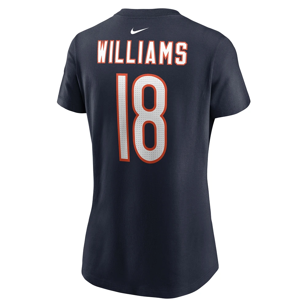 T-shirt Nike Caleb Williams bleu marine avec nom et numéro des Chicago Bears pour femme