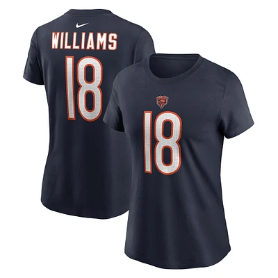 T-shirt Nike Caleb Williams bleu marine avec nom et numéro des Chicago Bears pour femme