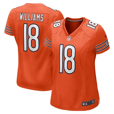 Maillot de match alternatif Nike Caleb Williams orange des Chicago Bears pour femme