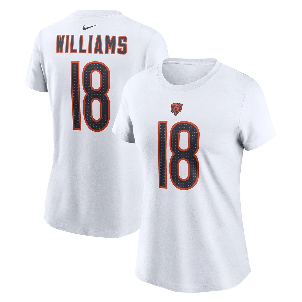 T-shirt Nike Caleb Williams blanc pour femme avec nom et numéro Fuse des Chicago Bears