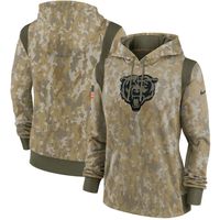 Women's Nike Camo Chicago Bears 2021 Salute To Service - Therma Performance Pullover Hoodie