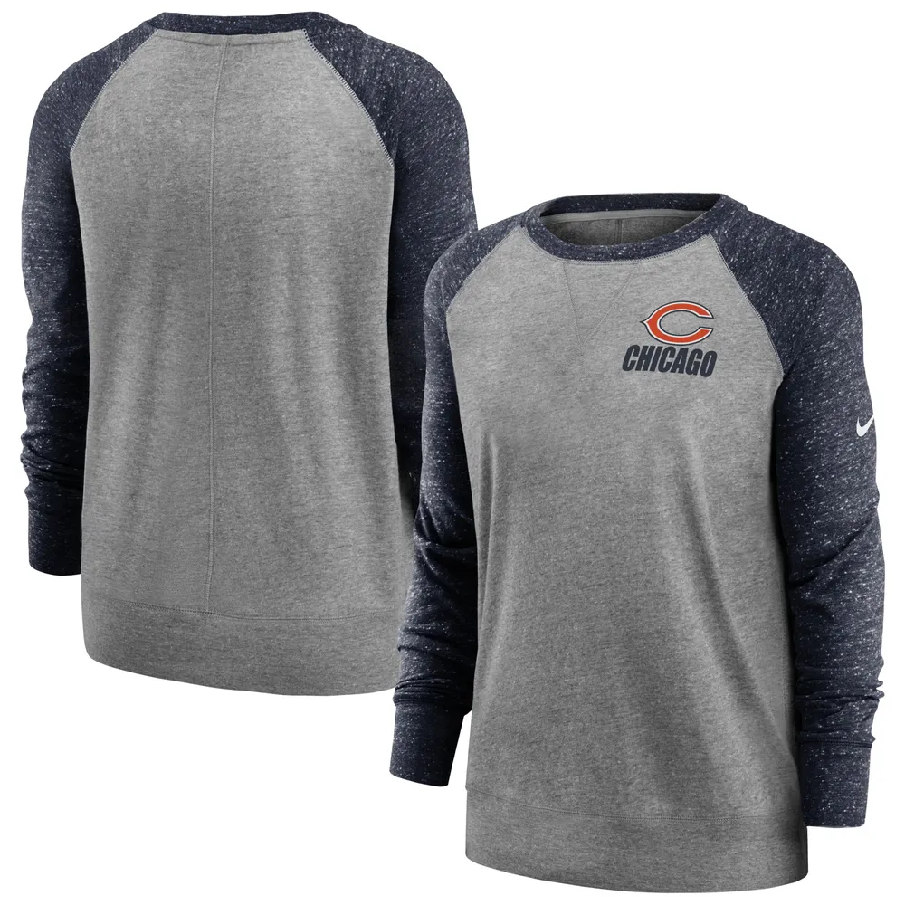 Nike Women's Nike Charcoal/Heathered Navy Chicago Bears Gym Vintage Pullover  Sweatshirt