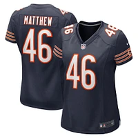 Maillot de match Nike Christian Matthew des Chicago Bears pour femme, bleu marine