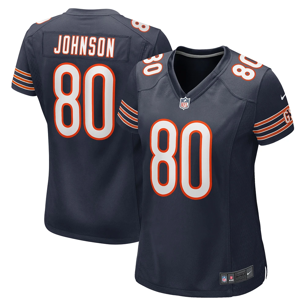 Maillot de match Nike Collin Johnson pour femmes, bleu marine, Chicago Bears