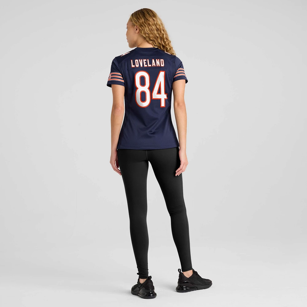 Maillot Nike Colston Loveland bleu marine pour femme des Chicago Bears
