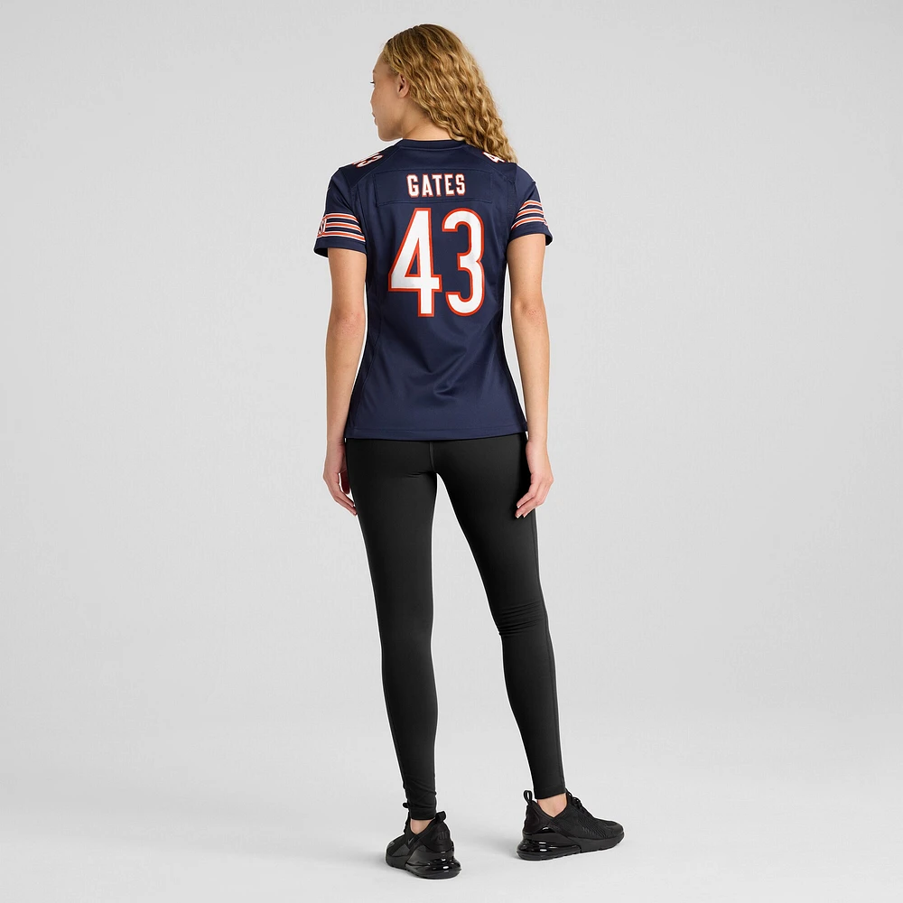 Maillot Nike DeMarquis Gates pour femme, bleu marine, joueur de jeu des Chicago Bears