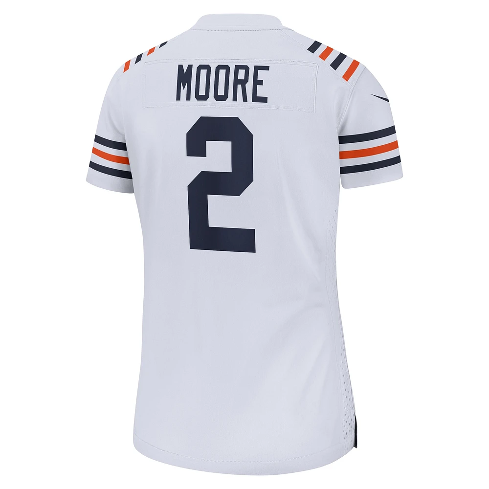 Maillot de match alternatif Nike D.J. Moore blanc des Chicago Bears pour femme