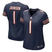 Maillot de match Nike Jaylon Johnson bleu marine des Chicago Bears pour femme