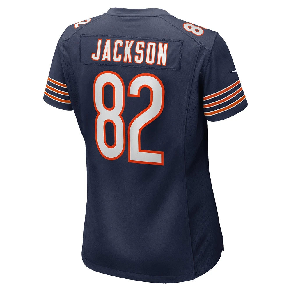 Maillot de match Nike John Jackson bleu marine des Chicago Bears pour femme