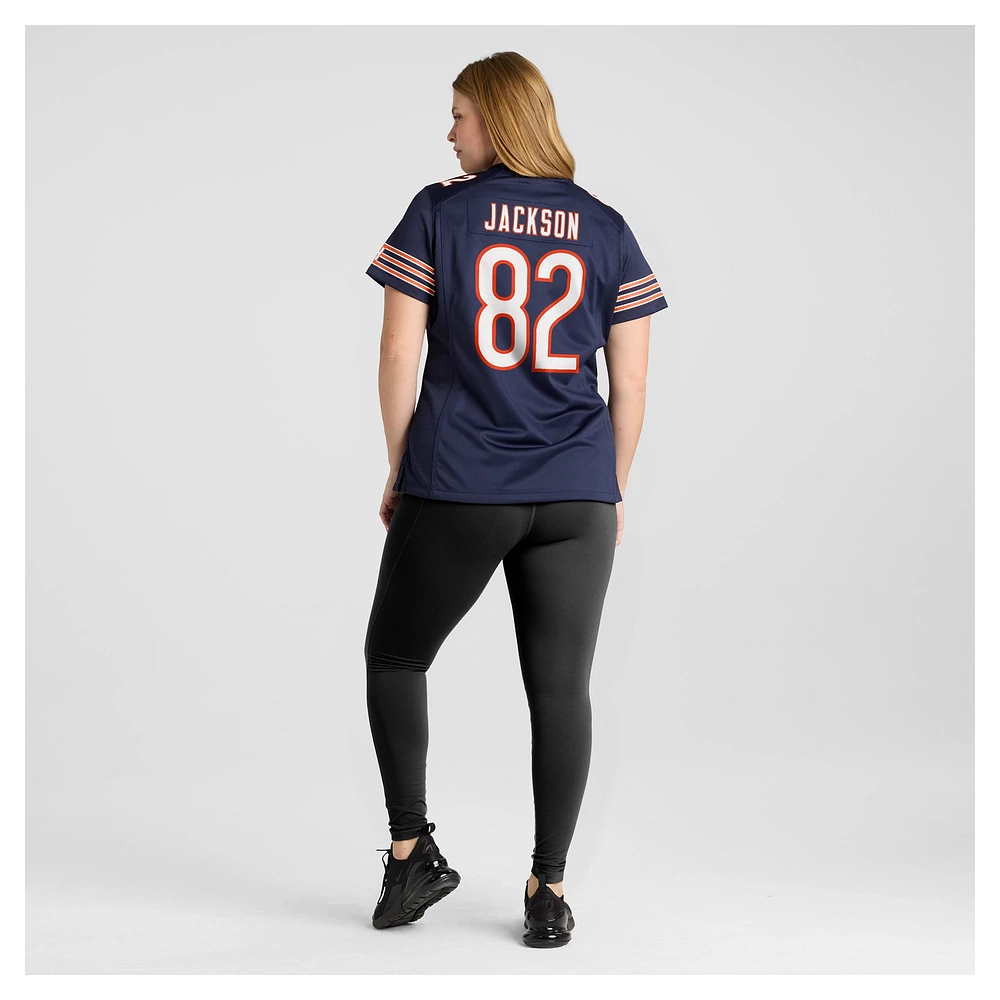 Maillot de match Nike John Jackson bleu marine des Chicago Bears pour femme